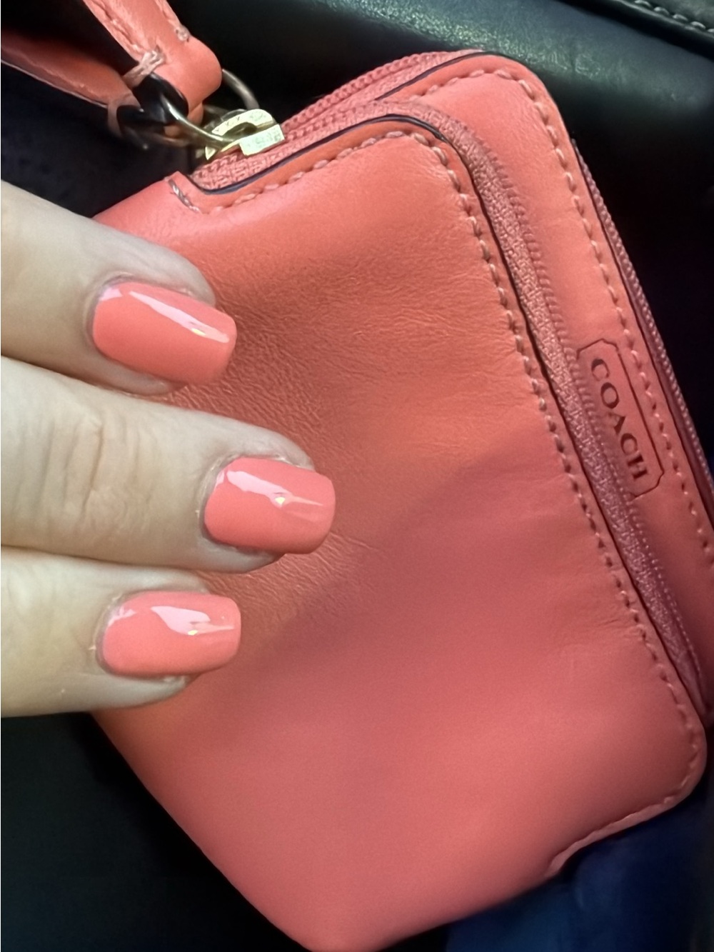 Coach Small Leather mini Wallet - Coral Y2K - Picture 4 of 4